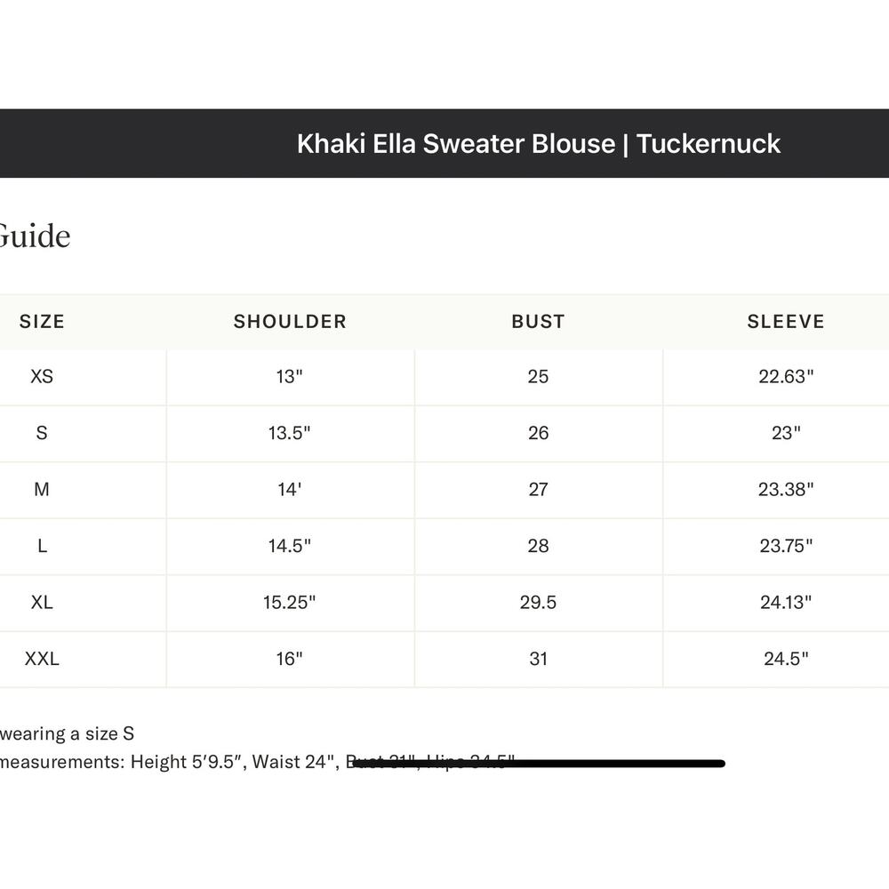 TUCKERNUCK Khaki Ella Sweater Blouse
NWT Size Large - Picture 7 of 10